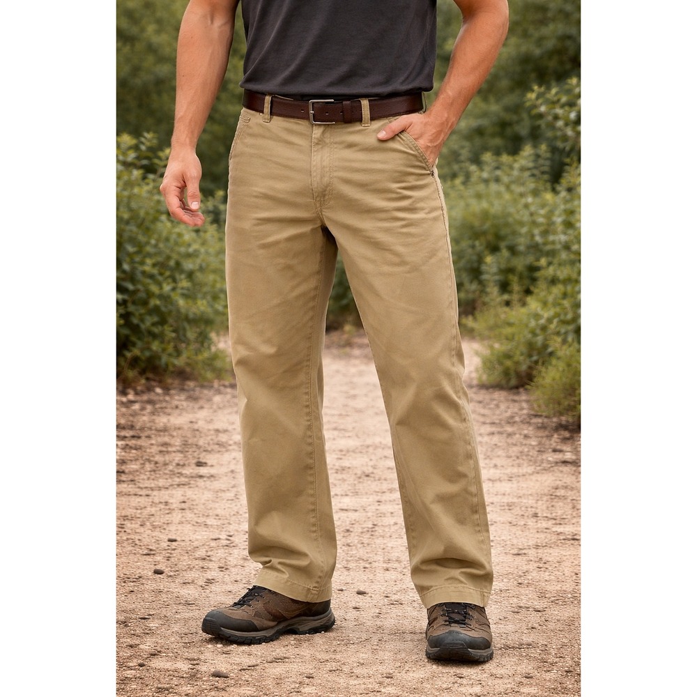 Dickies Khaki Work‎ Pants Mens 42x30 Straight Leg Cotton Stretch Carpenter